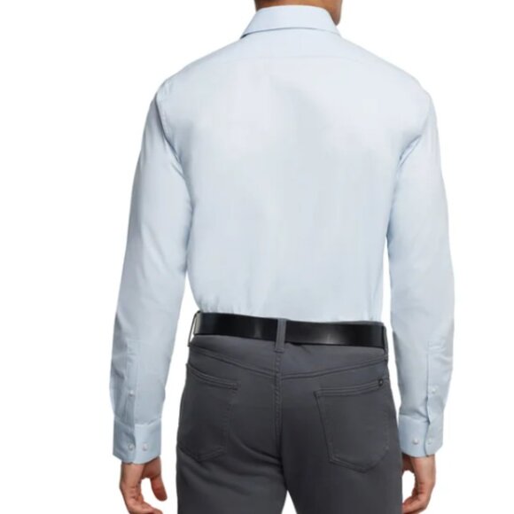 Banana Republic Men's Stretch Poplin Dress Shirt Slim Fit Blue Size L - Picture 9 of 15